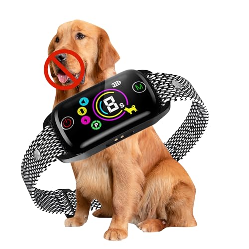 Honeynet Dog Bark Collar for Large Medium Small Dogs, Rechargeable Bark Collar, Anti Barking Training Collarwith 8 Sensitivity Levels, Beep/Vibration Modes, Auto Correction for Dogs, IP67 Waterproof