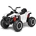 Costzon Kids Ride On ATV, 4 Wheels ATV Quad with Spring Suspension, Electric Toy, Kids Ride On Car with Headlights, Music and Story, 12V Battery Powered, Adjustable Volume (White)