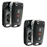 fits 2012-2014 Kia Rio / 2010-2013 Kia Soul Flip Key Fob Remote Case Shell (NYOSEKSAM11ATX), Set of 2