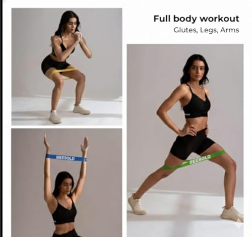 Image of Resistance Bands Set for Workout - Exercise Loop Bands for Yoga, Fitness, Strength Training, Physiotherapy & Home Gym (5 Levels: X-Light to X-Heavy)