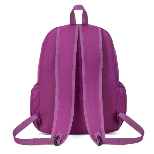 Image of AOTIAN Durable 17-Inch Water-Resistant Nylon Backpack - Lightweight Daypack for Men & Women, Perfect for Travel, Camping & Outdoor Adventures, Purple