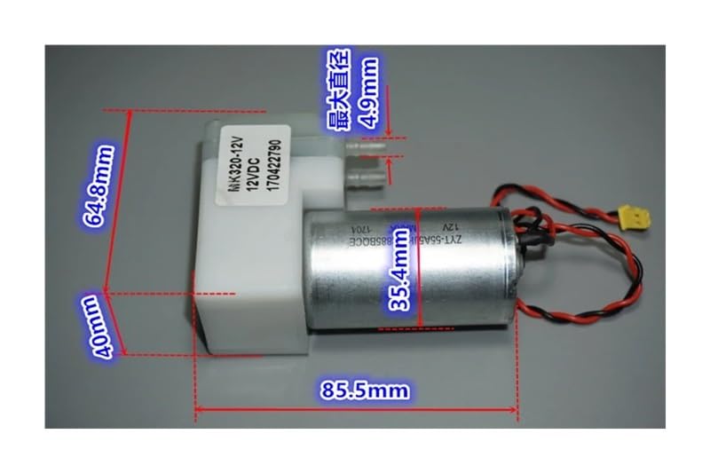 DC12V 9LPM -70KPa Large Flow 555 Electronic Starter Vacuum Air Pump Piston Negative Pressure Suction Diaphragm DIY