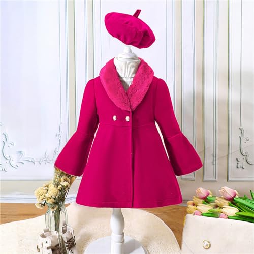 Little Girls Toddler Baby Dress Coat Jackets Long Sleeve Coat with Hat Warm Xmas Fall Winter Clothes3
