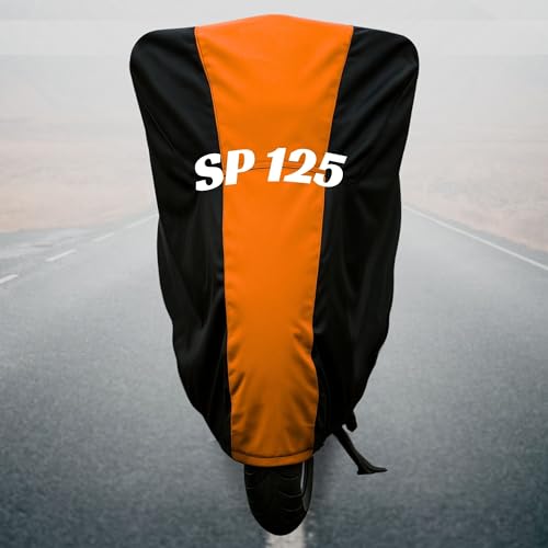Image of Motorcycle Bike Body Cover for Outdoor Use - Heavy Fabric Water Resistant Two Wheeler Cover with UV, Dust & Rain Protection Compatible for SP 125