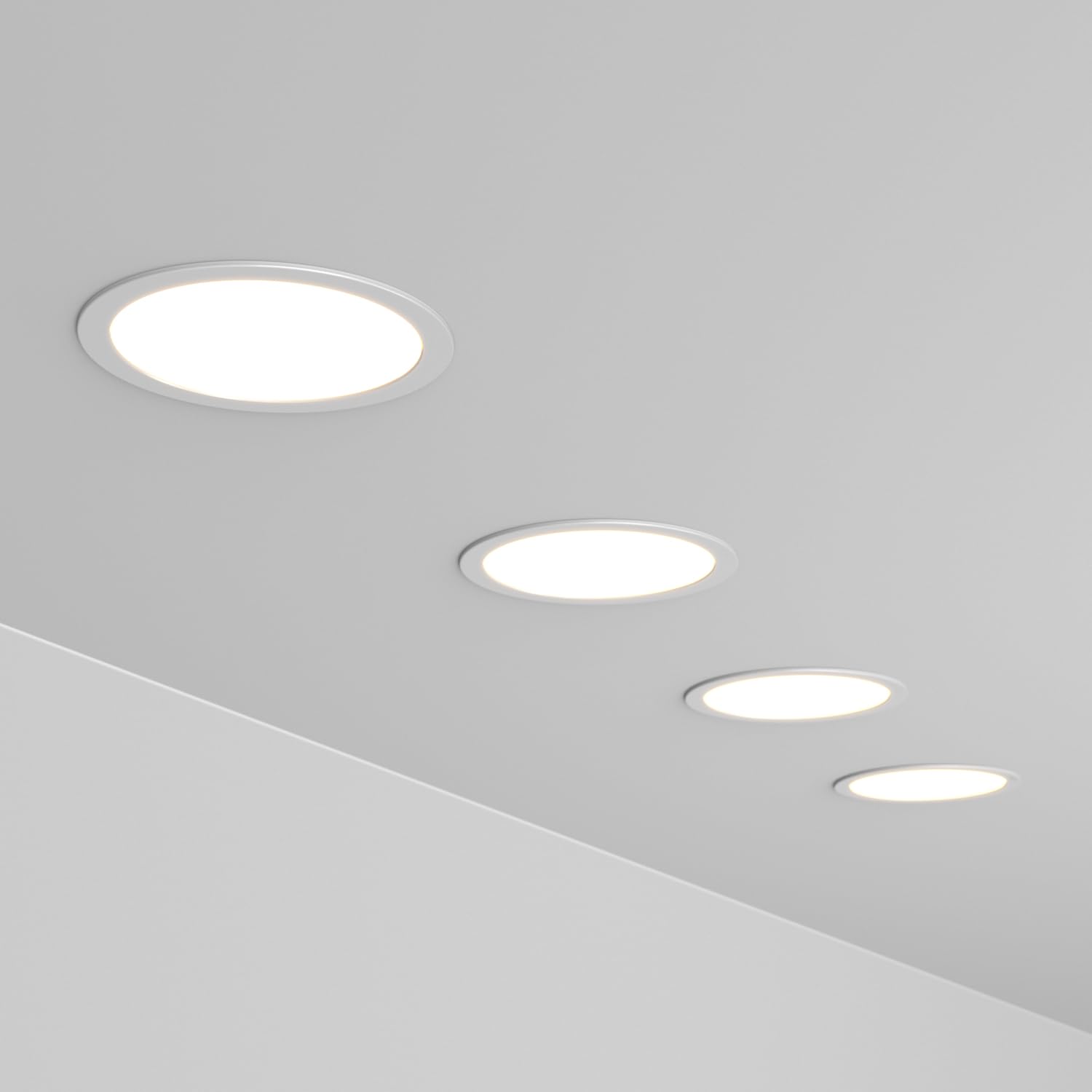 TRAXON LUXPOINT® Placa downlight LED - Filbert Circular 7W Luz Neutra 4000K 570Lm PS techo Empotrable Driver integrado, Corte techo Ø 90-95mm IP20 interior (Pack 2 und 7W 4000K)