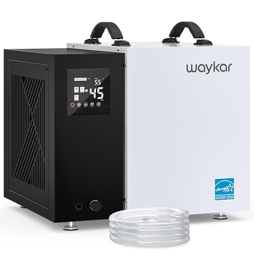 Image of Waykar 70 Pint Energy Star Crawl Space Dehumidifier with Pump & Drain Hose for Basements, Commercial & Water Damage Spaces up to 5000 Sq. Ft., Compact, Strong Dehumidification, 5-Year Quality Coverage