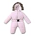 Newborn Infant Baby Boys Girls Warm Thick Romper Winter Clothes 0-24 Months,Toddler Hooded Jumpsuit Overcoat (9-12 Months, Pink)