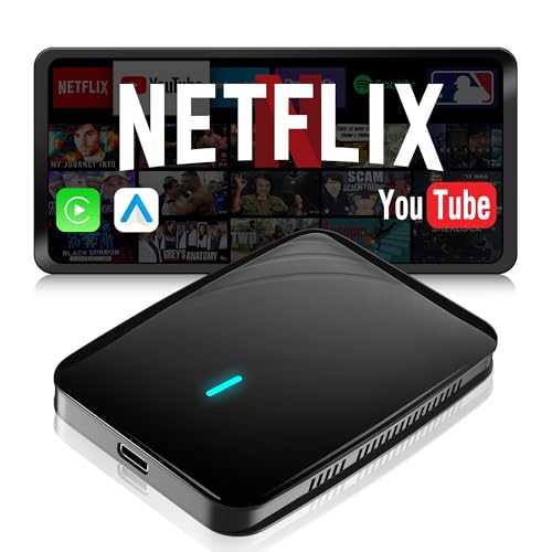 ATOTOSELECT Wireless CarPlay Adapter, Magic AI Box with Dual-WiFi Stability, Wireless CarPlay Box Compatible with Wired Factory CarPlay & Android Auto, Support for YouTube/Netflix(Black and Gray)