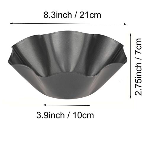 Abgream Tortilla Pan Set - 6 Pack Carbon Steel Non-Stick Taco Salad Bowl Tortilla Shell Maker Black Baking Pans With A Silicone Potholder And A Basting Brush (Large) #TOP1