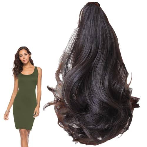 Wlikmjg extensión de cola de caballo de pelo, extensión de cola de caballo rizada | Extensiones de cola de caballo con pelo de garra | Resalte la extensión de la cola de caballo garra corta gruesa