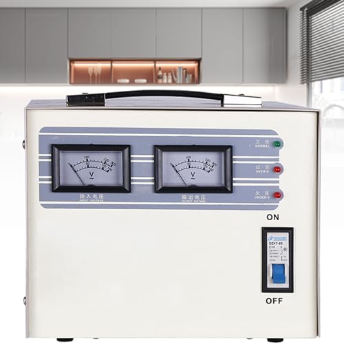 HTDRE Estabilizador de Voltaje de 220 V para Aire Acondicionado doméstico, Totalmente automático, de Cobre Puro, de Alta Potencia y Voltaje ultrabajo (2 kVA).