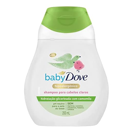Baby Dove Shampoo Hidratação Glicerinada Camomila 200ml, Branco