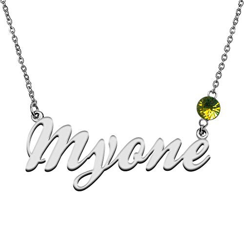 GR859C Personalized Charm Name Necklace with Birthstone for Best Friends Myone