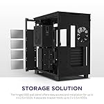 NZXT H9 Flow Dual-Chamber ATX Mid-Tower PC Gaming Case – High-Airflow Perforated Top Panel – Tempered Glass Front & Side Panels – 360mm Radiator Support – Cable Management – Black - Image 6