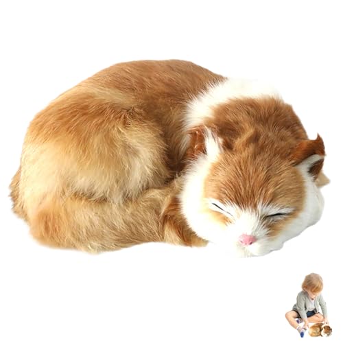 Peluche chat orange réaliste et mignon pour jouet enfant et décoration