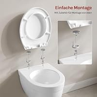 WOLTU Toilettendeckel, WC Sitz mit Absenkautomatik, Quick Release Funktion Klobrille, Kunststoff, Fast Fix/Schnellbefestigung, Softclose Scharnier Oval – Ansicht 6