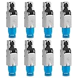 Conector de red Cat 8 CAT 8.1 RJ45 sin herramientas, incluye protección contra torceduras máx. 9,5 mm de diámetro – se puede montar sin herramientas especiales – Conductor interior de alambre según el color