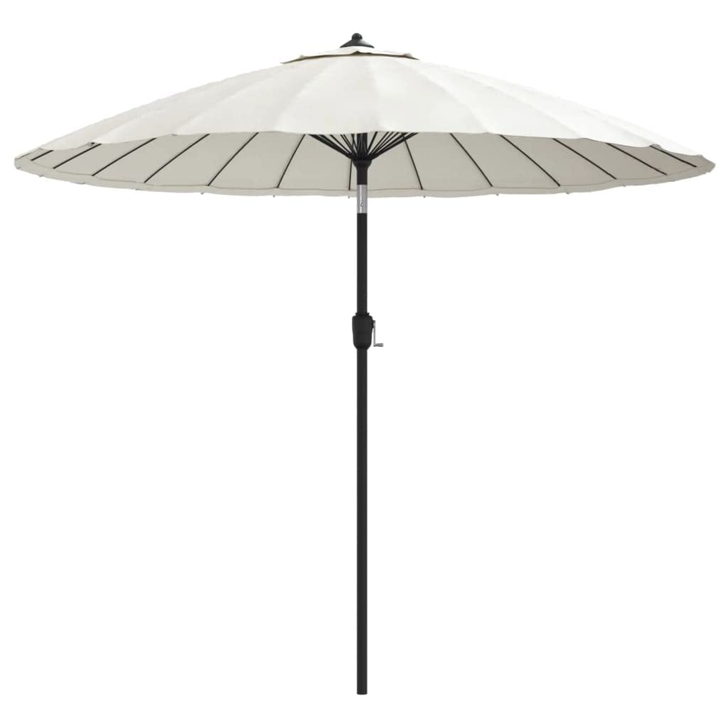 Parasol en aluminium de qualité supérieure avec mât blanc sable