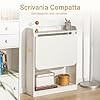 SoBuy Scrivania Salvaspazio Scrivania Ufficio con Ripiani Tavolo Pieghevole da Parete Tavolo Richiudibile per Computer Scrittoio da Lavoro Bianca 64x58x82cm FWT92-W #4