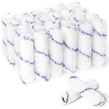 PinStone 4 Inch Microfiber Paint Roller Covers, 1/3' Nap, 24 Pack, Use with All Paints and Stains, Small Paint Roller Naps, Mini Rollers for Walls, House Painting Supplies