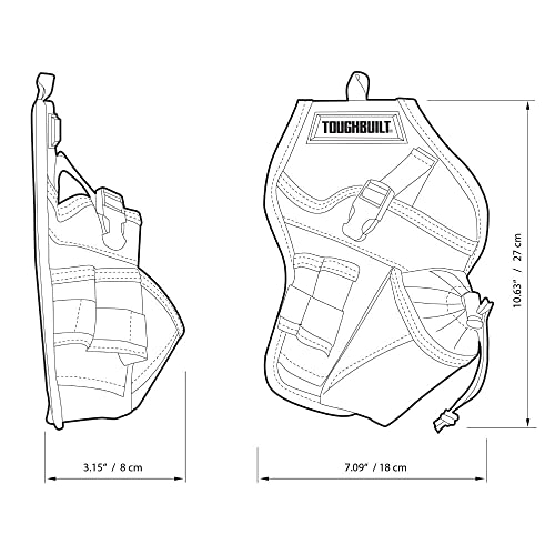 Toughbuilt - Drill Holster W/Multiple Tool Loops And Angled Design To Evenly Balance Weight On Belt - (Tb-220-B) #TOP2
