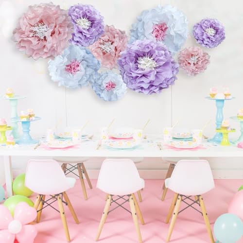 Dreamy Paper Flower Pom Poms Wall Decorations for Weddings, Birthdays, Bridal, Baby Showers, Outdoor Decor, Tea Parties, Engagement by BARTHEW - Image 4