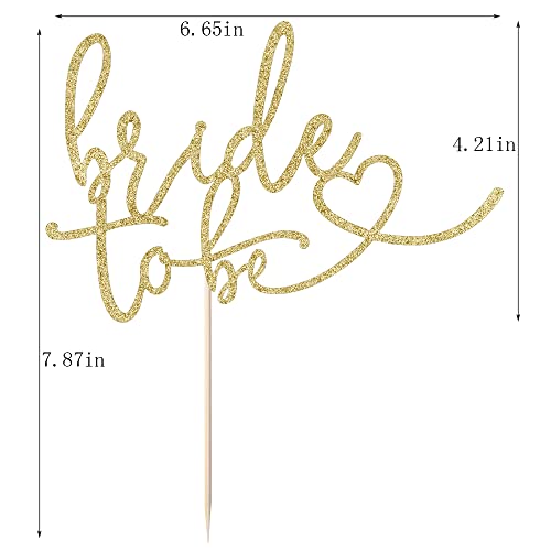 Auteby Glitter Bride To Be Cake Topper - Bridal Shower/Wedding Shower/Engagement/Bachelorette Party Decorations (Gold) #TOP1