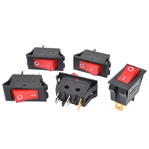 New Lon0167 5Pcs AC250V Featured 10A AC125V 15A reliable efficacy Panel Mount Red Lamp Latching Rocker Switches(id:bd6 47 05 811)