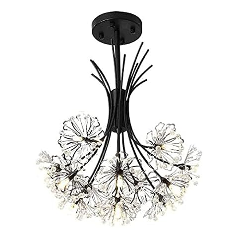 TOOED American Style Simple Dandelion Chandeliers G4 Creative Iron Crystal Pendant Chandeliers 13 Lights Chandelier for Bedroom Kitchen Study Living Room Cover