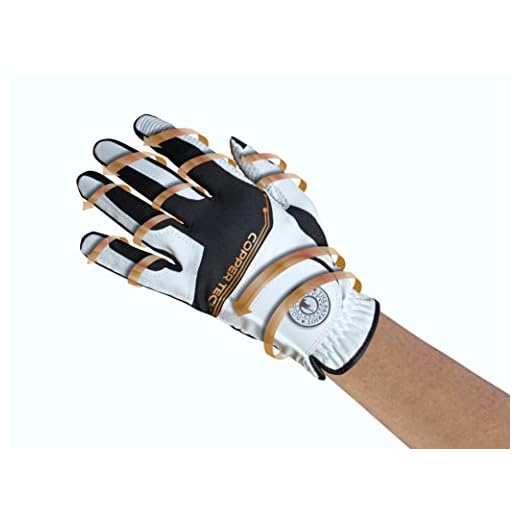Copper Tech Gloves Male Copper Tech Golf Glove, White/Black, One Size Fits Most