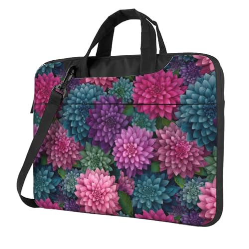 Housse ordinateur 15.6 pouces dahlia floral coloré idéale pour le café et vos déplacements