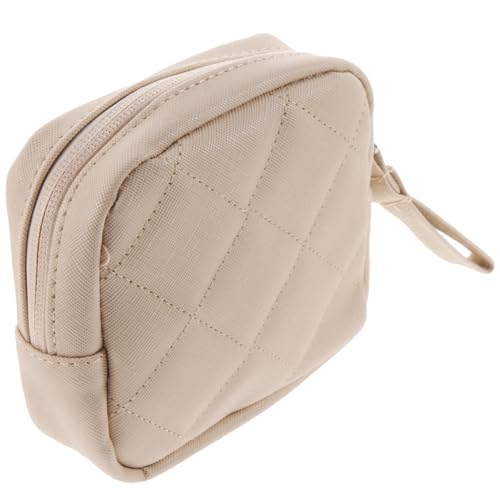 FOMIYES Pu生理用ナプキン収納袋、ハンド生理用ナプキン袋、口紅コイン化粧品袋(ベージュ) 小さなウェットバッグ 小期間ポーチ 携帯用サニタリーホルダー 便利な生理用ポーチ Beige