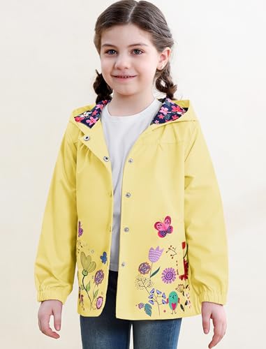 Seanrui Toddler Rain Jacket Waterproof Hooded Rain Coats for Girls Windbreaker Outwear2