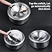 HFZRZFH Windproof Ashtray with Lid, Heavy-Duty Stainless Steel Flip Top Ash Tray for Smokers, Portable Metal Cigarette Butt Disposal for Outdoor Patio, Balcony, Desktop, and Home Office Decor