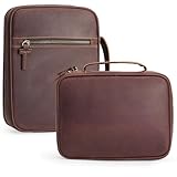 TYTX Leather Bible Cover Church Bag Bible Protective Small Book Holder Carrying Case (Dark Brown, Small)