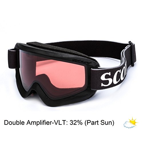 Scott Junior US Agent Ski Goggles, Black, Double Amplifier Lens