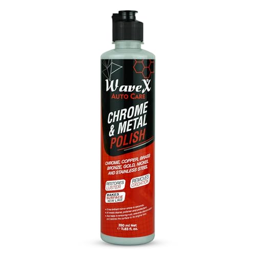 Wavex Metal Polish 350g For Chrome, Copper, Brass, Bronze, Gold, Nickel and Stainless Steel. All Metal Cleaner, Rust Remover. Polisher and Protectant. Removes oxidation and discoloration.