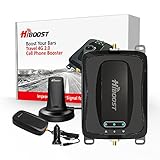 HiBoost Cell Phone Signal Booster for Car, SUV, Van. APP fine Tune MAX gain. Car Cell Phone Booster for All U.S. Carriers-Verizon AT&T T-Mobile Sprint & More, FCC Approved