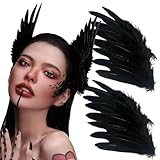 Black Feather Hair Clip Accessories, Swan Hairpin Headwear Ballet Style Hair Pins Festival Stage Performance Headpiece Halloween Crow Costume Supplies
