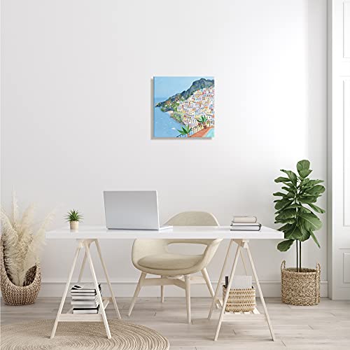 Image of 'Positano Cliffside Coastal City Architecture'| Canvas Art | Stupell Industries | 17 x 17 Inches, Easy to Hang and Sturdy, Made in USA, by Carla Daly