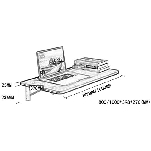 Manque d'espace ? Table murale pliante en bois blanc 80x40cm pour optimiser votre petit studio - 6