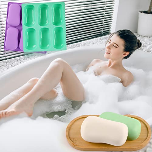 Image of Sakolla 2 Pack 6 Cavity DIY Silicone Soap Molds Classical Handmade Silicone Molds for Bath Bombs, Craft Soap Making Supplies