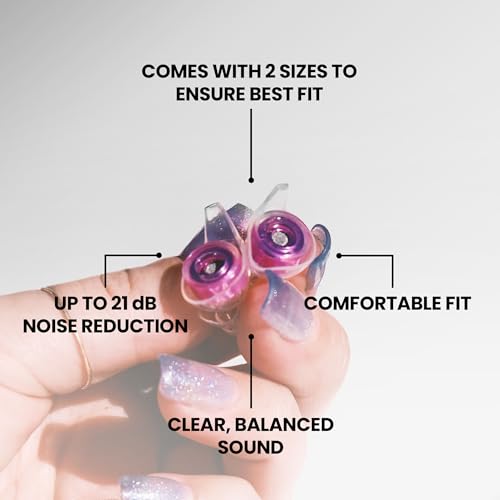 Image of Eargasm High Fidelity Pink Earplugs for Concerts, Festivals, Musicians, DJs, Night-Life, Motorcycle Hearing Protection - Reusable Ear Plugs for High Fidelity Noise Reduction up to 21 dB