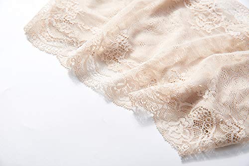 Silriver Womens Silk Crop Tops Lace Tank Tops Fashion Mini Camisole Bendeau For Women Girls (Small, Nude) #TOP4