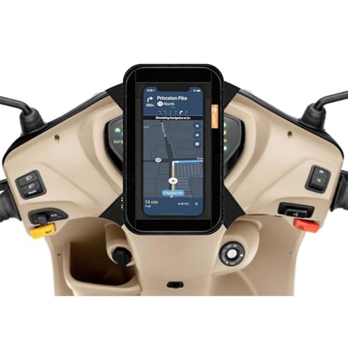 Image of Rhythm :-Polyester Handlebar Mobile Holder for Scooty Scooter Phone Pouch Bag for Activa Jupiter Ntorq Access Ather Ola-S1 Pleasure Waterproof 7.5 inches Phone Support (Black)
