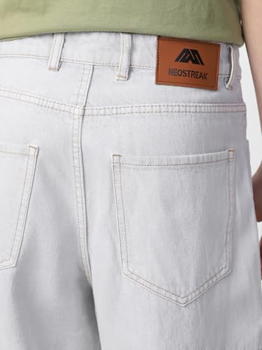 Image of Neostreak Men's Loose Baggy Fit Washed Cargo Jeans with 6 Pockets Non-Stretchable
