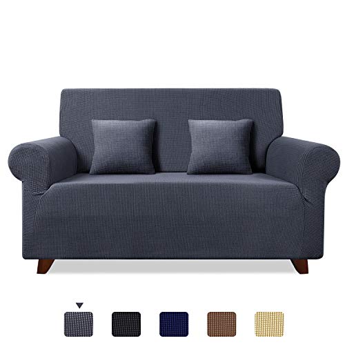 TAOCOCO Funda de Sofá/Funda de sofá Antideslizante/Funda de Fofá Elástica/Lavable/Antiácaros/Antiarrugas (Gris/ 2 Plazas 120-190 cm)