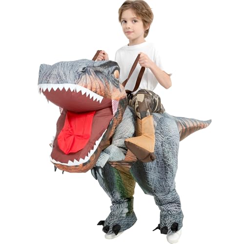 Disfraz hinchable de dinosaurio para niños 4-6 años miniatura 4