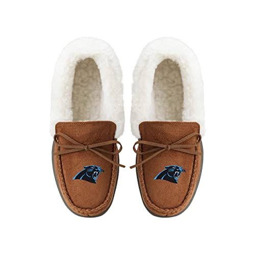 Image of FOCO Womens NFL Team Logo Tan Moccasin Slippers