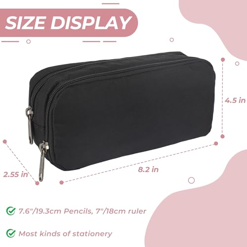 Image of Della Gao Large Pencil Case, Big Capacity Pencil Pouch with 2 Compartments, Office Pencil Bag with Zipper, Big Pen Case for Adults (01-Black)